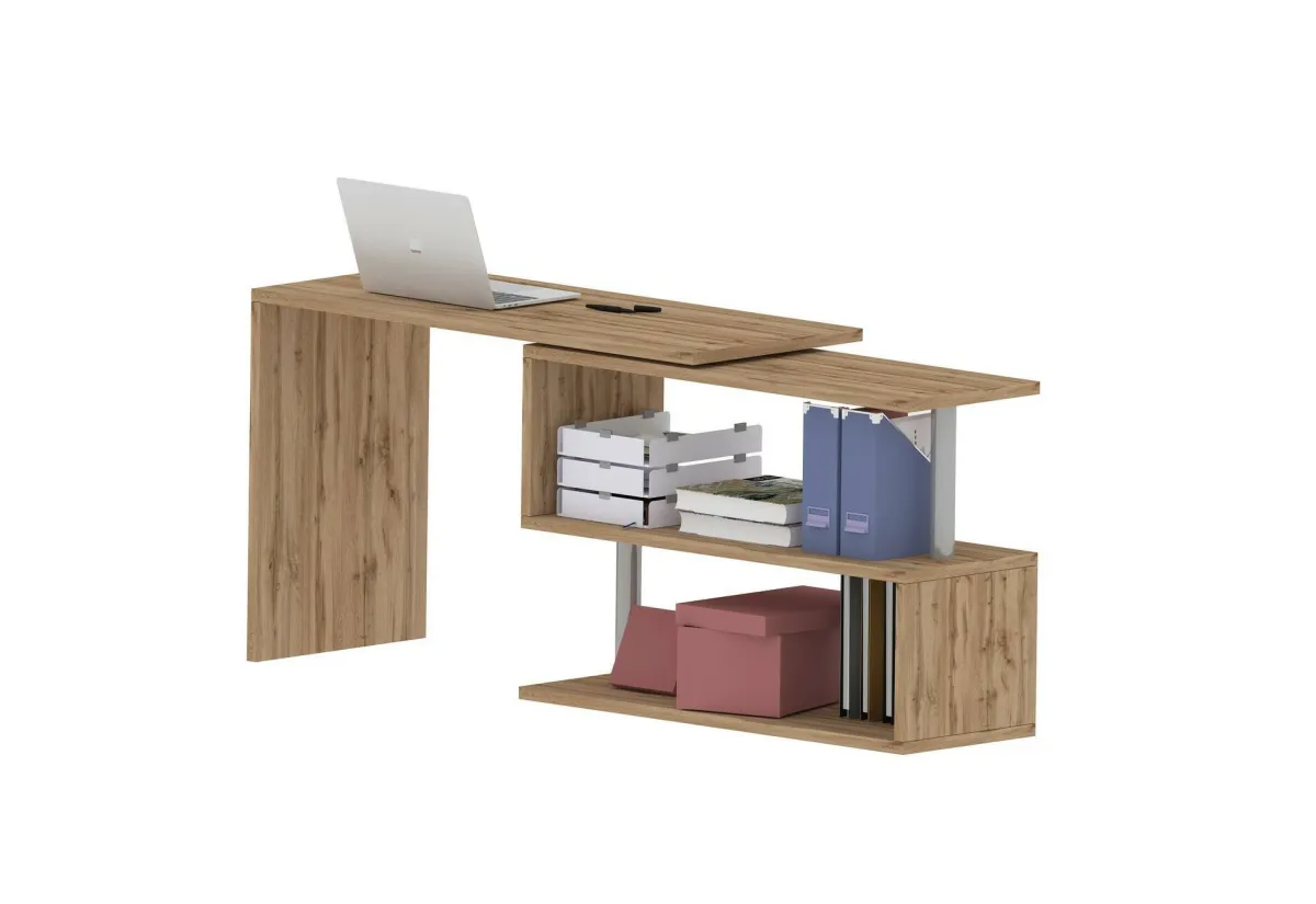Ufficio|Camera Da Letto > Dmora Scrivania angolare rovere 120x50cm - Topazio Marrone Rovere