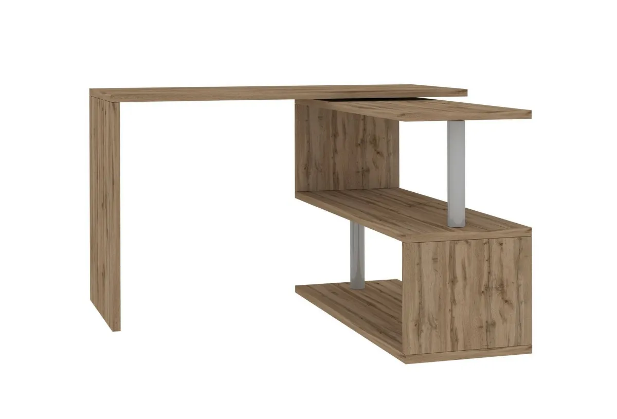 Ufficio|Camera Da Letto > Dmora Scrivania angolare rovere 120x50cm - Topazio Marrone Rovere