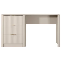 Scrivania Beige oro 3 Cassetti un Ripiano 140x55x76h cm, Lineare - Kanotini