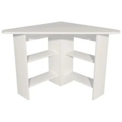 Scrivania Bianco Angolare 5 Ripiani 80x80x74h cm, 4 Vani - Mamette