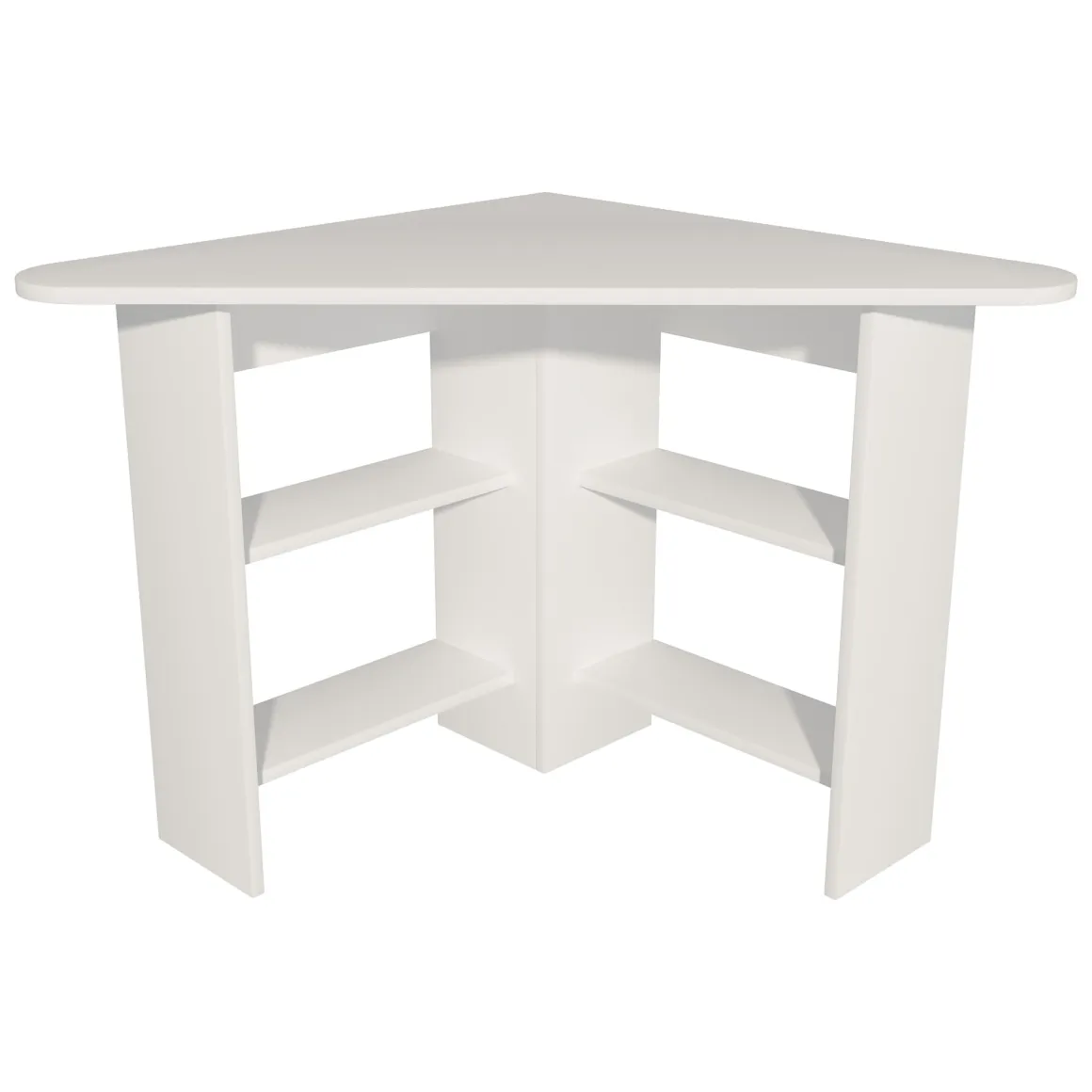Scrivania Bianco Angolare 5 Ripiani 80x80x74h cm, 4 Vani - Mamette