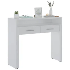 Scrivanie > Dmora Scrivania 2 Cassetti Modulabile 98.6x36.6x86.9h cm, un Vano - Opaglio Bianco