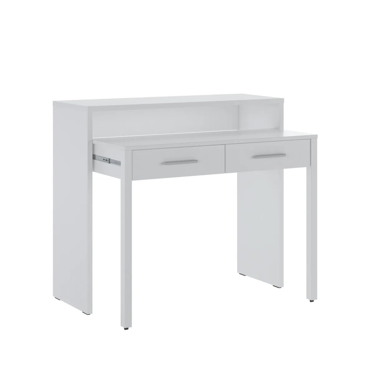 Scrivanie > Dmora Scrivania 2 Cassetti Modulabile 98.6x36.6x86.9h cm, un Vano - Opaglio Bianco
