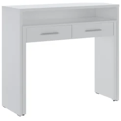 Scrivanie > Dmora Scrivania 2 Cassetti Modulabile 98.6x36.6x86.9h cm, un Vano - Opaglio Bianco