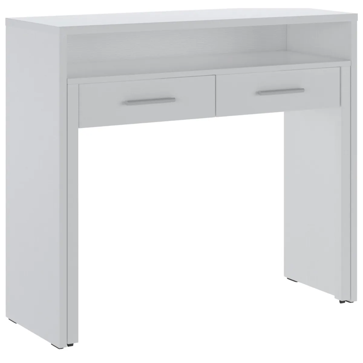Scrivanie > Dmora Scrivania 2 Cassetti Modulabile 98.6x36.6x86.9h cm, un Vano - Opaglio Bianco