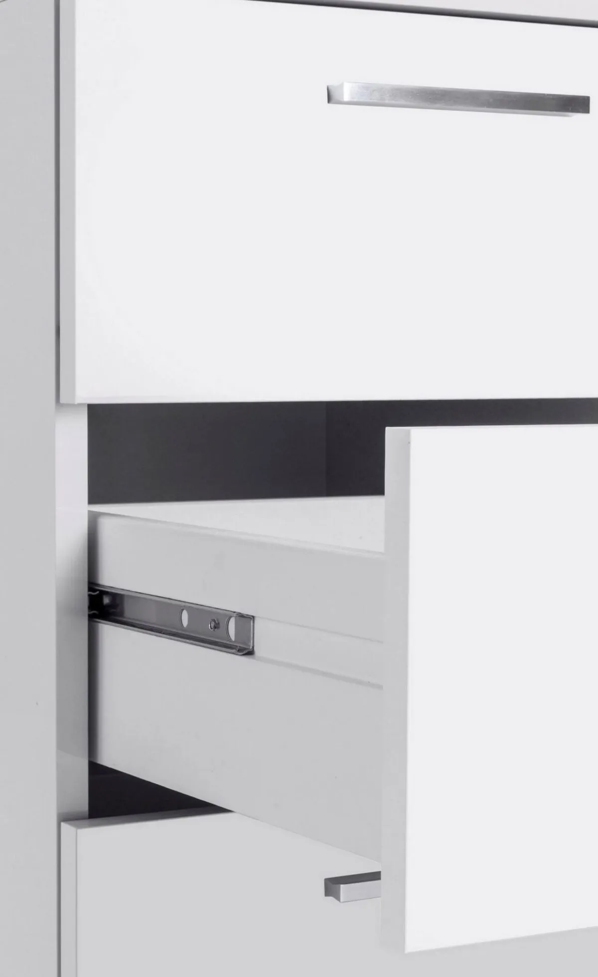 Ufficio|Camera Da Letto > Dmora Scrivania Modulabile 3 Cassetti 160x60x75h cm, Ripiani - Abisse Bianco Lucido