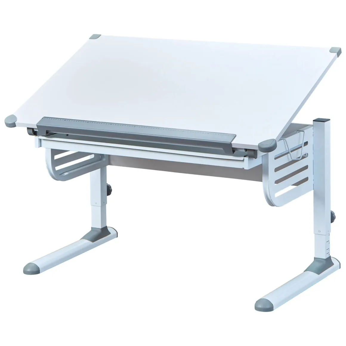 Scrivania Bianco Materiale Piano in Legno Nobilitato Colore Ripiano Bianco 110x55x68h cm, - Saiano