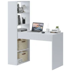 Scrivanie > Dmora Scrivania Modulabile 3 Ripiani 120x53x141h cm, 4 Vani - Cartura Bianco