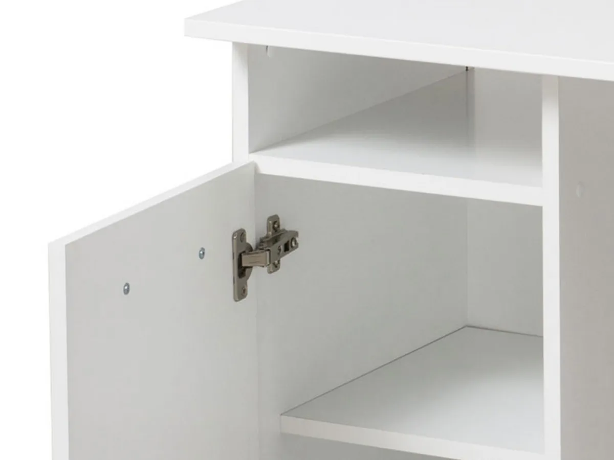 Scrivanie > Dmora Scrivania 2 Ripiani 3 Vani 100x50x74.5h cm, Un'anta - Tiriolo Bianco Opaco