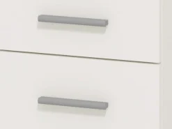 Scrivania Bianco 2 Ripiani 4 Cassetti 135x50x75.5h cm, 2 Vani - Flaminio