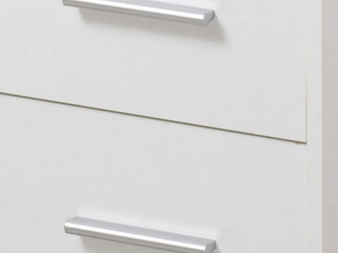 Scrivania Bianco un Ripiano 3 Cassetti 121x50x74.5h cm, Maniglie Incluse - Rifiano
