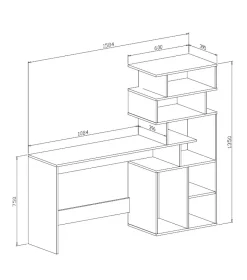 Scrivania Dpasqui, 159x40h135 cm, Bianco