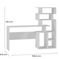 Scrivania Dpasqui, 159x40h135 cm, Bianco