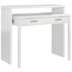 Scrivania estensibile bianca 98x36cm con 2 cassetti - Andriy
