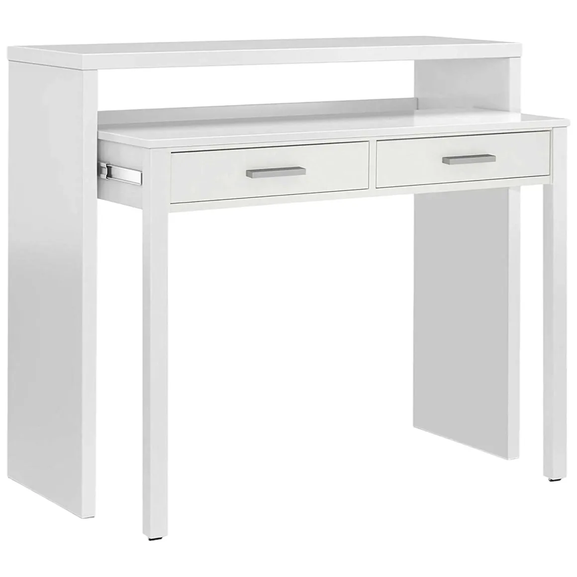 Scrivania estensibile bianca 98x36cm con 2 cassetti - Andriy