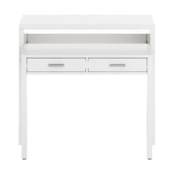 Scrivania estensibile bianca 98x36cm con 2 cassetti - Andriy