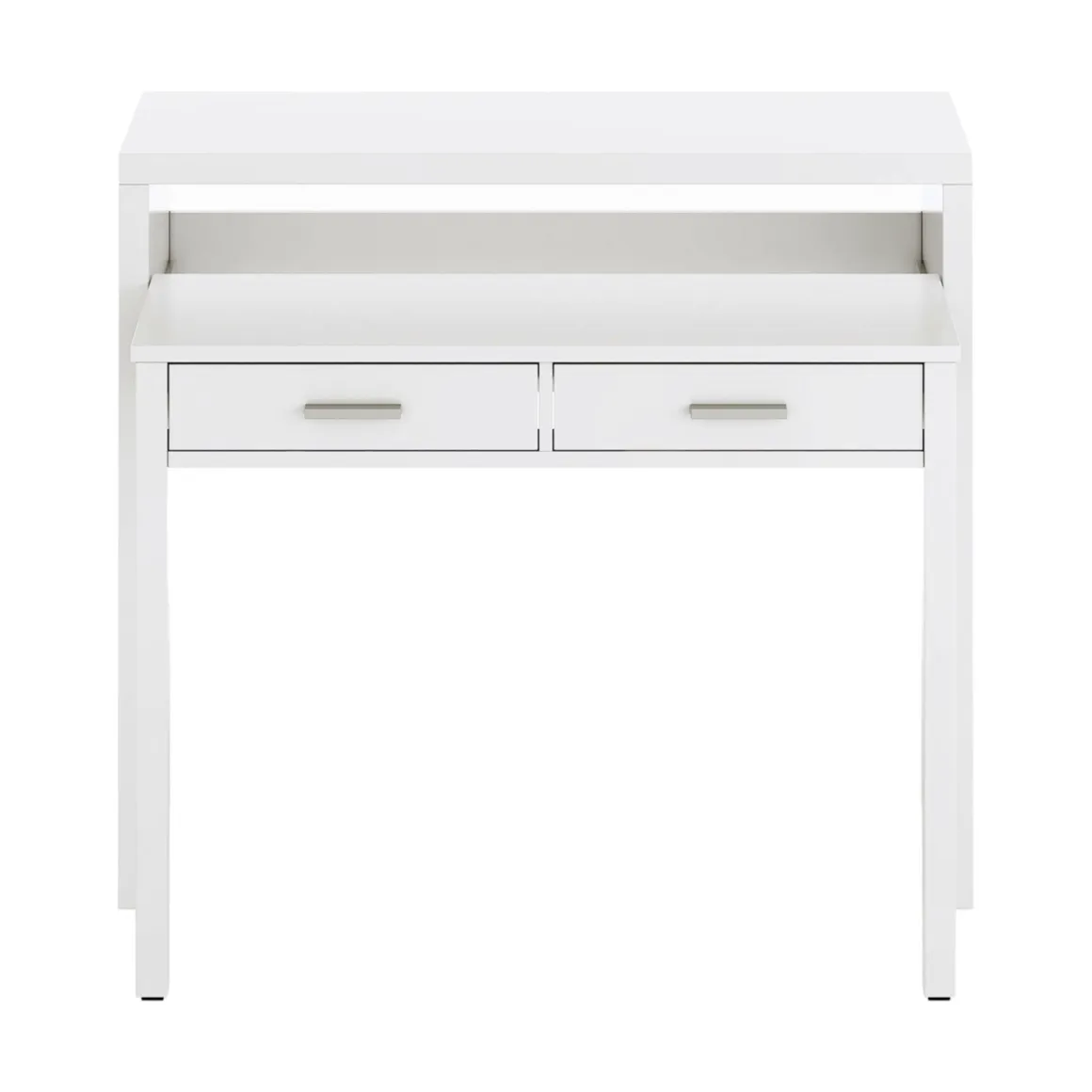 Scrivania estensibile bianca 98x36cm con 2 cassetti - Andriy