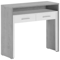Scrivanie > Dmora Scrivania Grigio Bianco Modulabile 2 Cassetti 98.6x36.6x86.9h cm, un Vano - Opaglio Bianco, Grigio