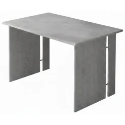 Scrivania Grigio Cemento Modulabile Fori Passacavi 119x78.2x75h cm, Colore Ripiano Grigio - Ullano