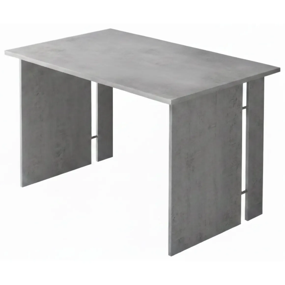 Scrivania Grigio Cemento Modulabile Fori Passacavi 119x78.2x75h cm, Colore Ripiano Grigio - Ullano