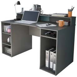 Ufficio|Camera Da Letto > Dmora Scrivania lineare antracite 136x67cm - Arcane Nero Antracite