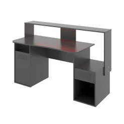Ufficio|Camera Da Letto > Dmora Scrivania lineare antracite 154x69cm in legno - Albertino Nero Antracite