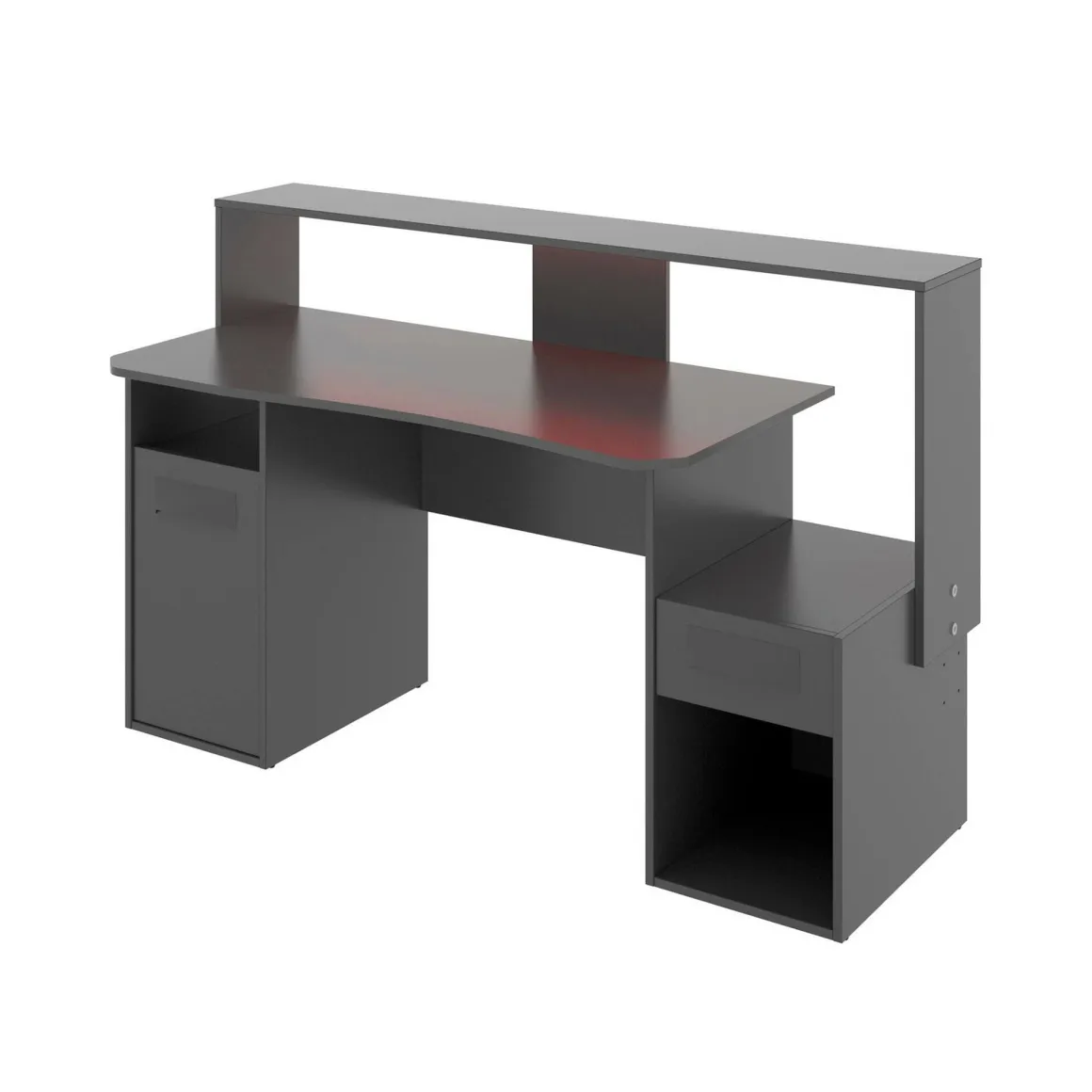 Scrivania lineare antracite 154x69cm con 1 cassetto - Albertino