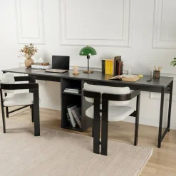 Scrivania lineare antracite 240x60cm - Violet