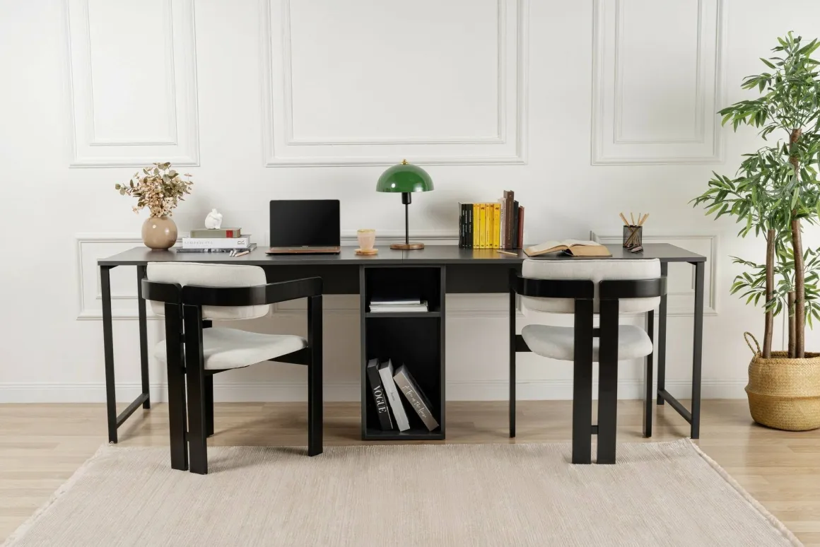 Scrivania lineare antracite 240x60cm - Violet