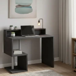 Scrivania lineare ardesia 100x50cm con porta pc - Eva