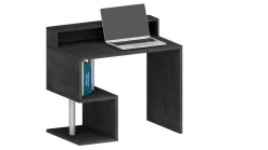 Scrivania lineare ardesia 100x50cm con porta pc - Eva