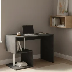 Scrivania lineare ardesia 100x50cm con supporto pc - Acan
