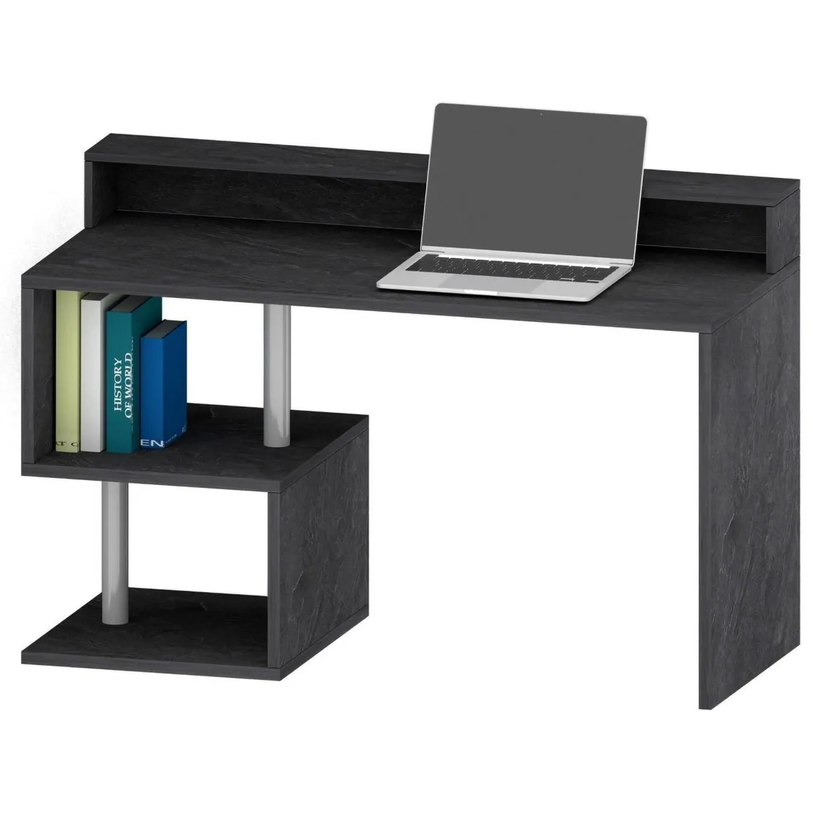 Scrivania lineare ardesia 140x60cm con supporto computer - Yemyin