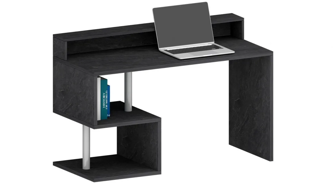 Scrivania lineare ardesia 140x60cm con supporto computer - Yemyin