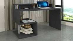 Scrivania lineare ardesia 140x60cm con supporto computer - Yemyin