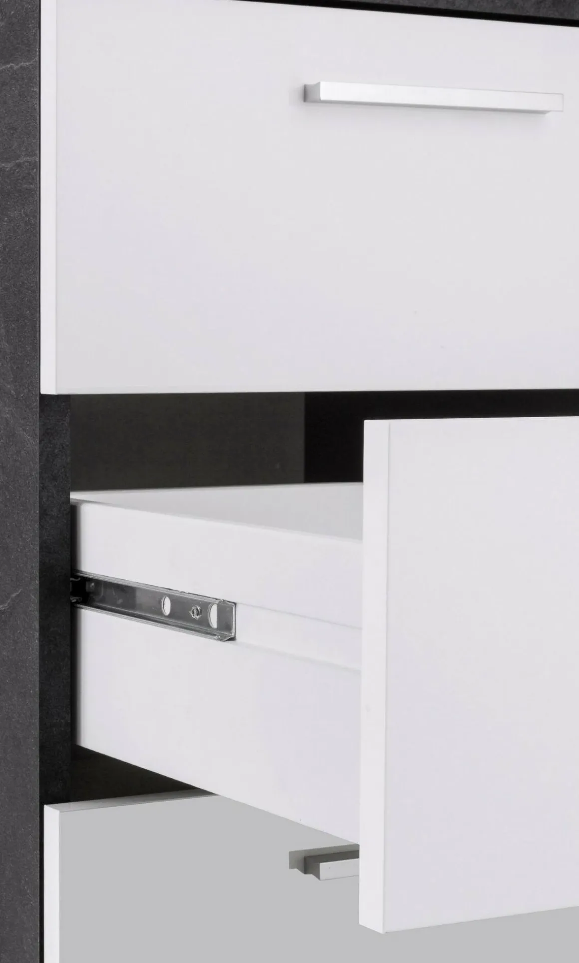 Ufficio|Camera Da Letto > Dmora Scrivania lineare ardesia 160x90cm con 3 cassetti - Bardi Grigio Ardesia