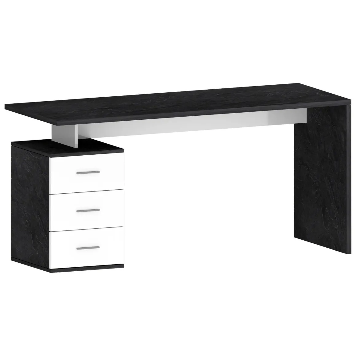 Ufficio|Camera Da Letto > Dmora Scrivania lineare ardesia 160x90cm con 3 cassetti - Bardi Grigio Ardesia