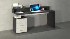 Ufficio|Camera Da Letto > Dmora Scrivania lineare ardesia 180x60cm con porta pc - Aurigo Grigio Ardesia