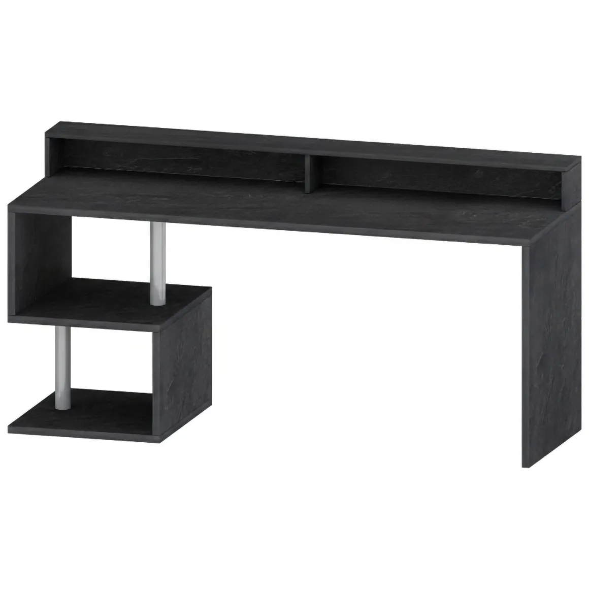 Scrivania lineare ardesia 180x60cm con supporto computer - Arre
