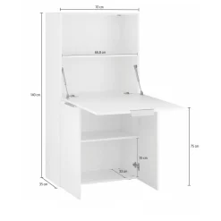 Scrivania lineare ardesia 70x35cm con porta pc - Atroc