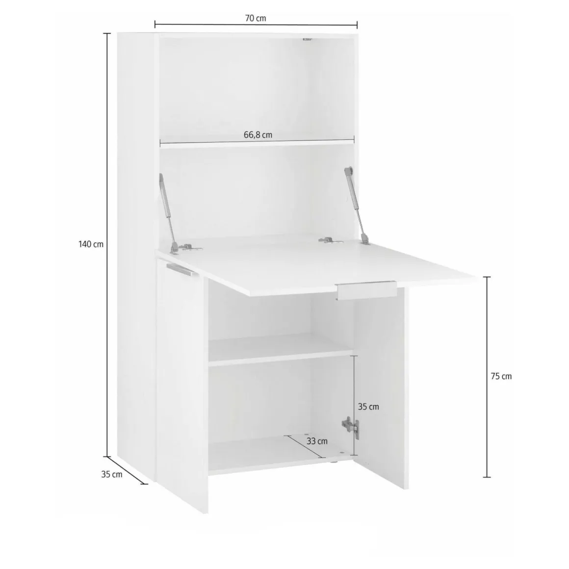 Scrivania lineare ardesia 70x35cm con porta pc - Atroc