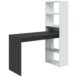 Scrivania lineare bianca e antracite 120x53cm con libreria - Ali