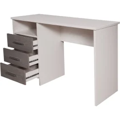 Ufficio|Camera Da Letto > Dmora Scrivania lineare bianca e cemento 80x40cm con 1 cassetto - Adri Grigio, Bianco Cemento