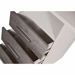 Ufficio|Camera Da Letto > Dmora Scrivania lineare bianca e cemento 80x40cm con 1 cassetto - Adri Grigio, Bianco Cemento