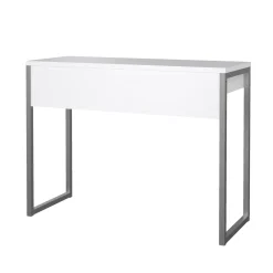 Scrivanie > Dmora Scrivania lineare bianca e grigia 101x40cm con 2 cassetti - Anavi Grigio, Bianco