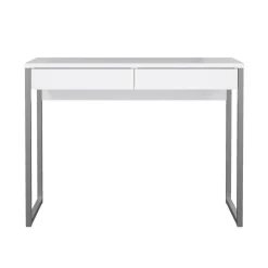 Scrivanie > Dmora Scrivania lineare bianca e grigia 101x40cm con 2 cassetti - Anavi Grigio, Bianco