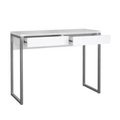 Scrivanie > Dmora Scrivania lineare bianca e grigia 101x40cm con 2 cassetti - Anavi Grigio, Bianco