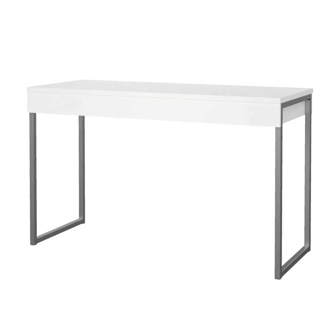 Scrivania lineare bianca e grigia 125x51cm con 3 cassetti - Amadeo