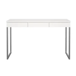 Scrivania lineare bianca e grigia 125x51cm con 3 cassetti - Amadeo