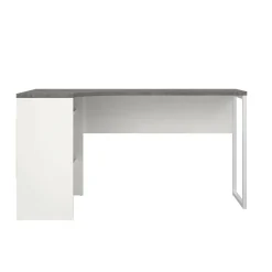 Scrivania lineare bianca e grigia 145x81cm con 2 cassetti - Moire